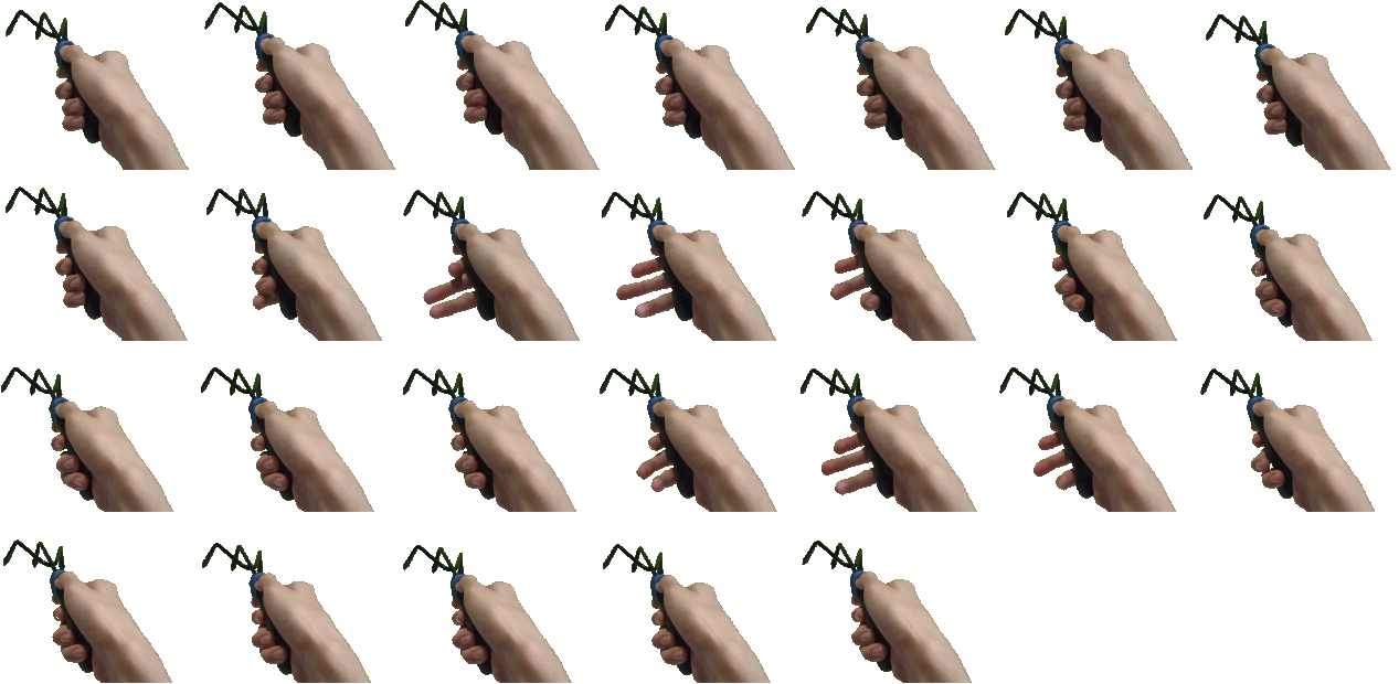 Old spritesheet for the idle animation for all pickaxes